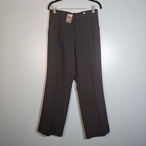 Linea by Louis Dell'Olio Black Pleated Wide Leg Tailored Pants Women's 8P